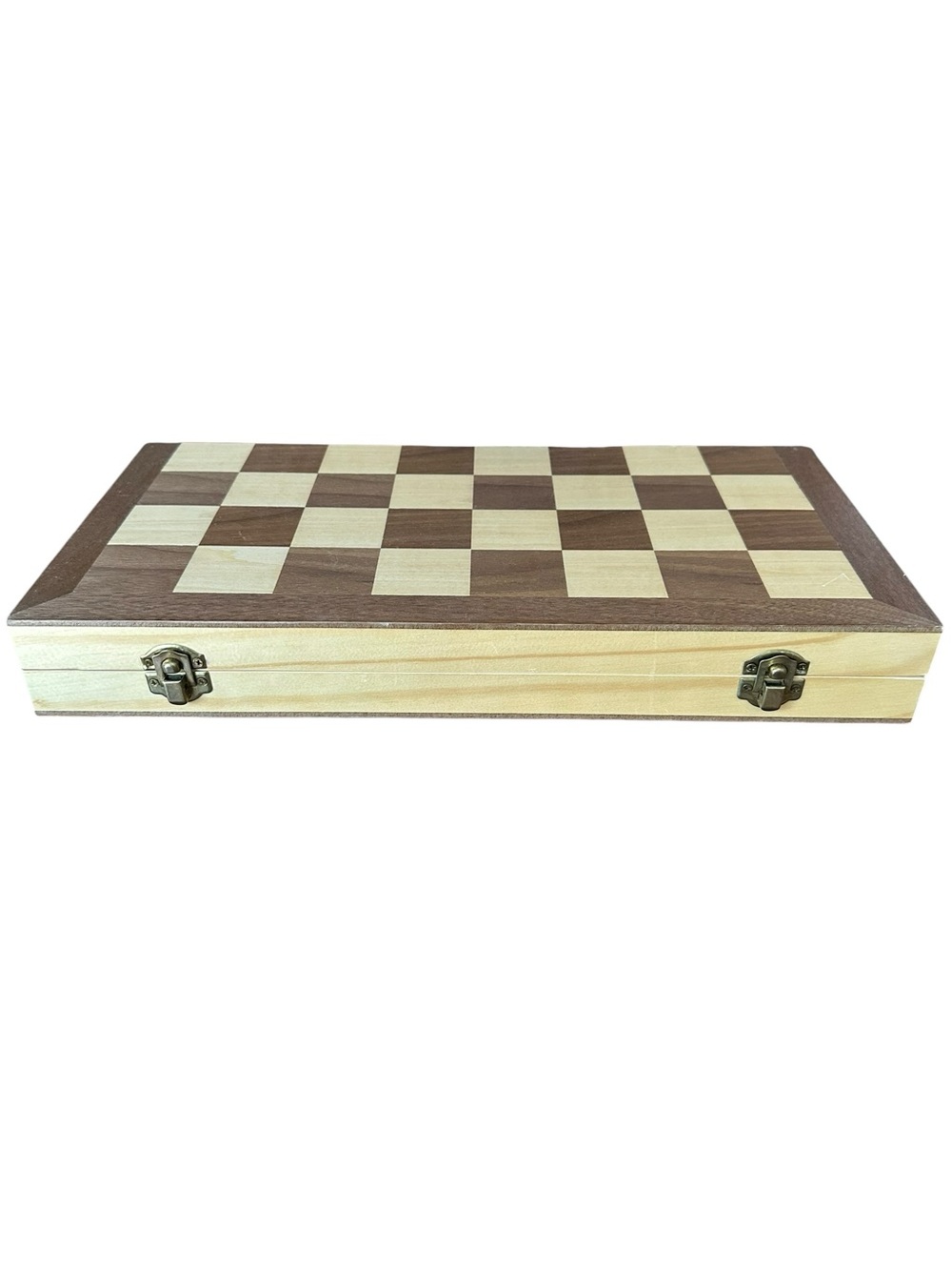 CHESS ARMORY 15” Foldable Wooden Chess Set in Light Dark Brown - Picture 3 of 7